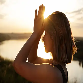 woman doing yoga